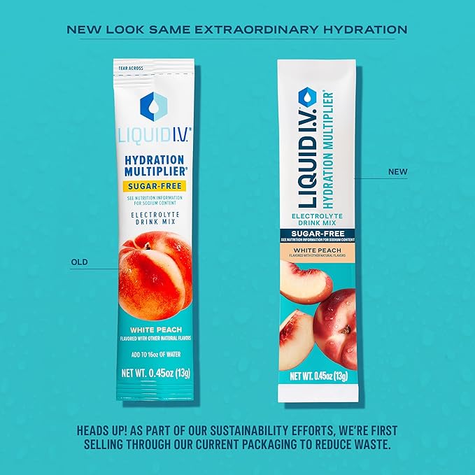 Liquid I.V.® Hydration Multiplier Sugar-Free - White Peach | Electrolyte Powder Drink Mix | 1 Pack
