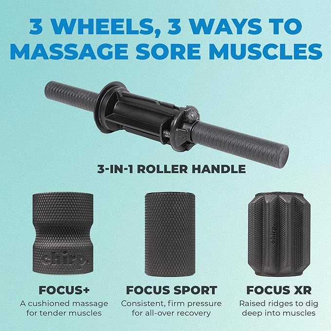 Chirp 3-in-1 Muscle Roller - Customizable Recovery Massager for Targeted Deep Tissue Massage