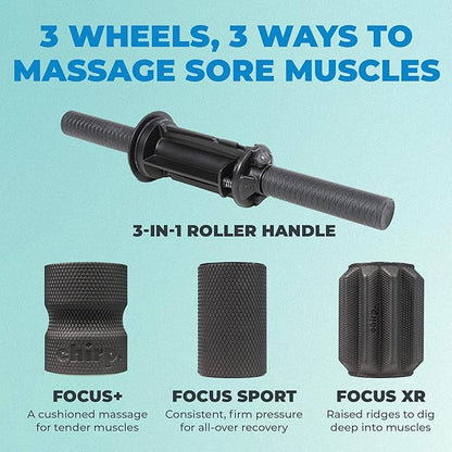 Chirp 3-in-1 Muscle Roller - Customizable Recovery Massager for Targeted Deep Tissue Massage