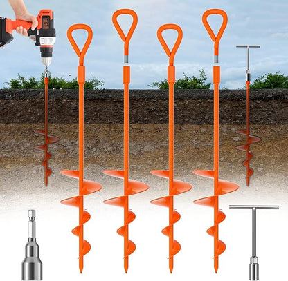 Phopich 18''/30" Long Ground Anchor, Heavy Duty Earth Anchors Ground Anchors Screw in Kit with
