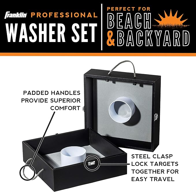 Franklin Sports Washer Toss Game Set - Outdoor Washers Set with Targets + Washers - Perfect for