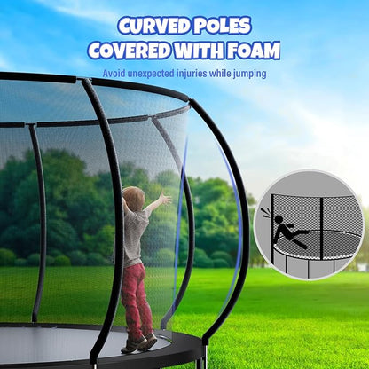 Trampoline 8FT 10FT 12FT 14FT 16FT, Outdoor Trampolines for Kids and Adults, Recreational