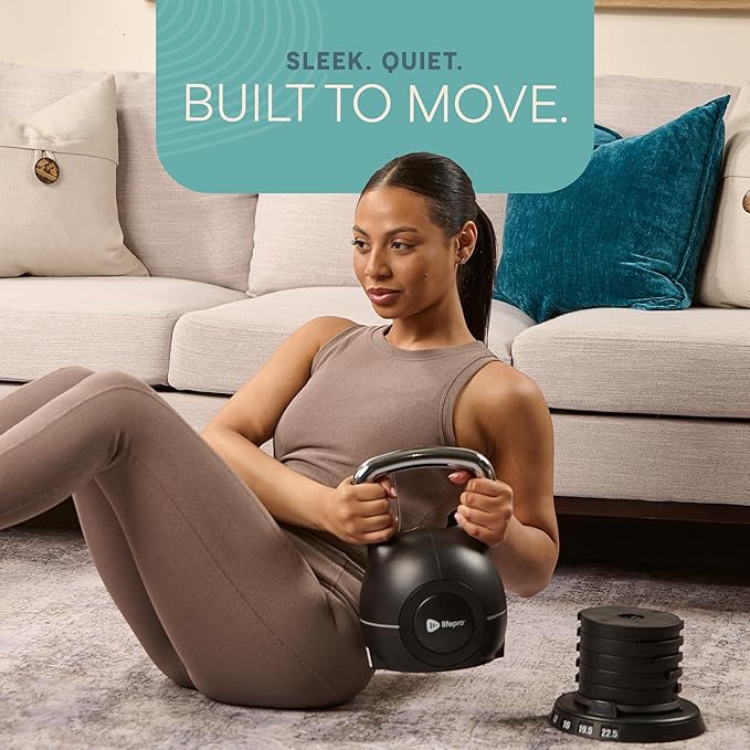 Lifepro Adjustable Kettlebell - 7in1 Kettlebells Weight with Quick-Select Dial & Safety Lock