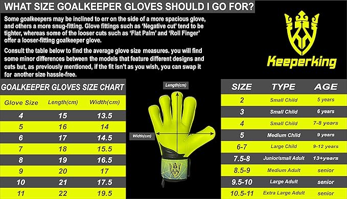 Soccer Goalie Goalkeeper Gloves for Kids Boys Youth & Adult,Latex Strong Grip Palms with Removable