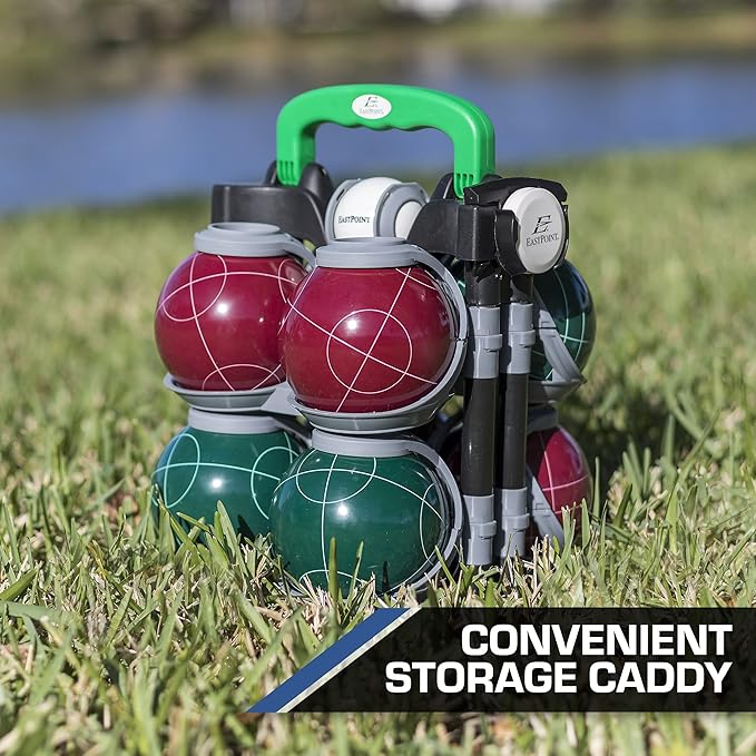 Eastpoint Sports Resin Bocce Ball Set- Features Deluxe Carry Case and All Accessories; Outdoor Fun