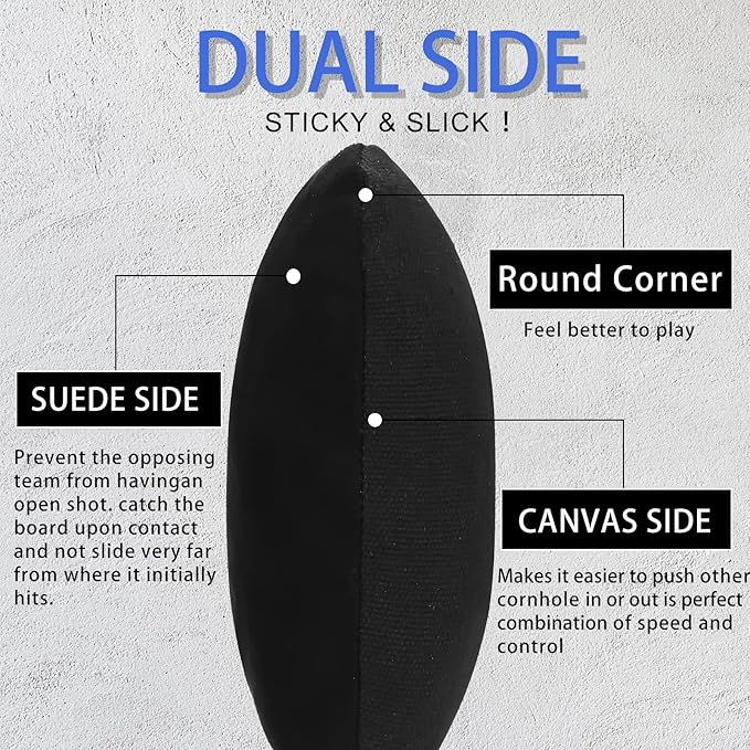 EunHo Dual Sided Cornhole Bags Regulation Set of 8 Professional Cornhole Bean Bags Slick and Stick