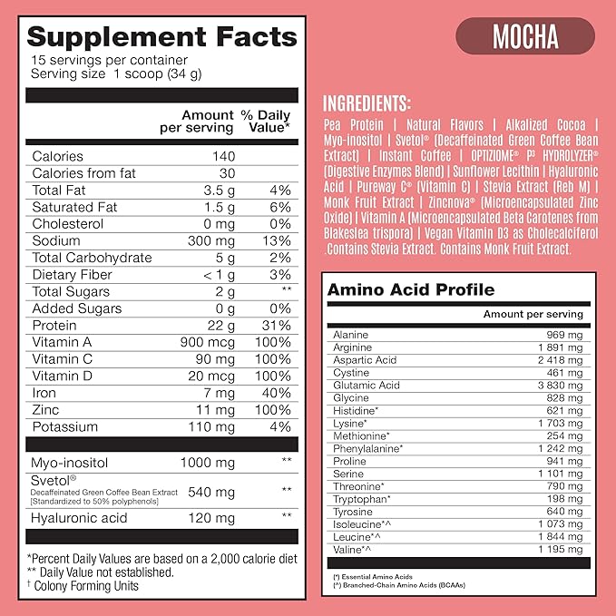 Fitmingo Vegan Protein Powder with Inositol, Collagen Boosters, Hyaluronic Acid and Vitamins | Low