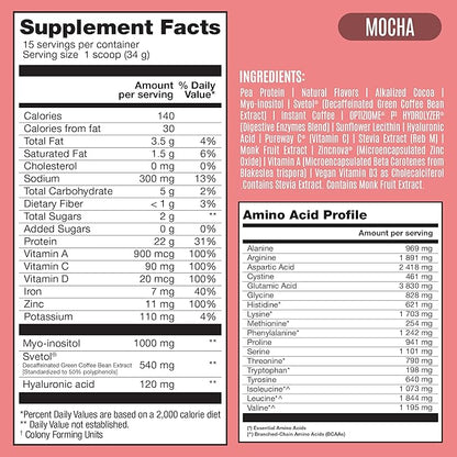Fitmingo Vegan Protein Powder with Inositol, Collagen Boosters, Hyaluronic Acid and Vitamins | Low