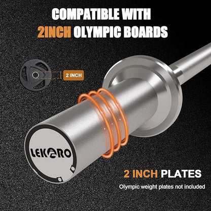 Olympic EZ Curl Barbell Bar, 48-inch Curling Bar, Fits 2-inch Weight Plates, Strength Training Bar