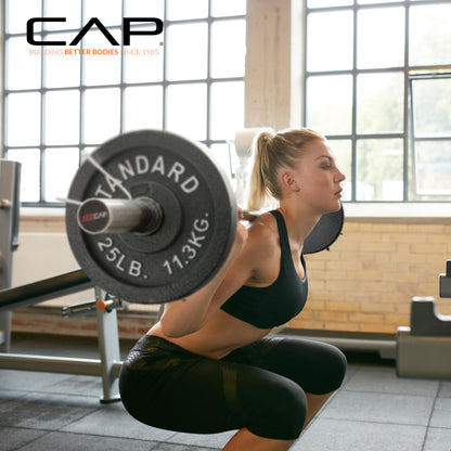 CAP Barbell Cast Iron Olympic Black Weight Plate, Set 2.5 lb x2, 5 lb x2 lb, 10 lb x2
