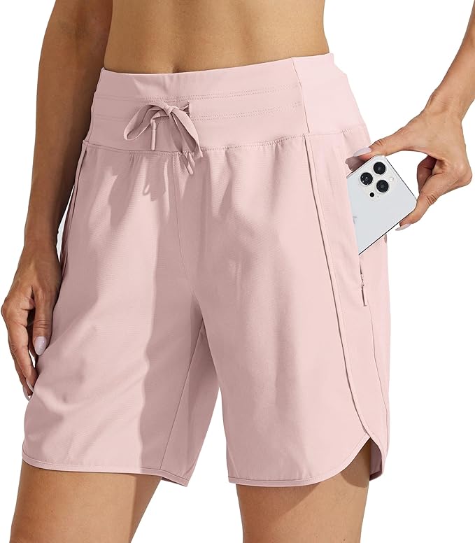 Willit Women's 7" Athletic Running Shorts Long Workout Hiking Shorts Quick Dry High Waisted Active