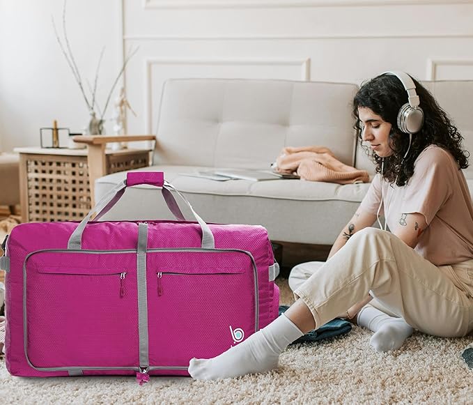 Bago Large Foldable Duffel Bags for Traveling Women & Men - 100L Packable Duffle Bag for Travel