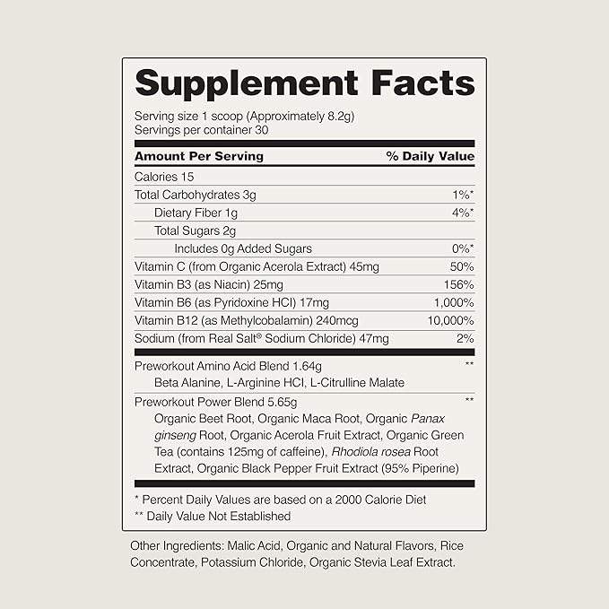 Snap Supplements Pre Workout Beet Root Powder, Nitric Oxide Supplement Preworkout for Men and Women