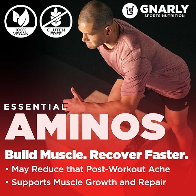 Gnarly Nutrition Essential Aminos Powder, Berry Lemonade ??Pre-Workout Amino Acids ??NSF Contents