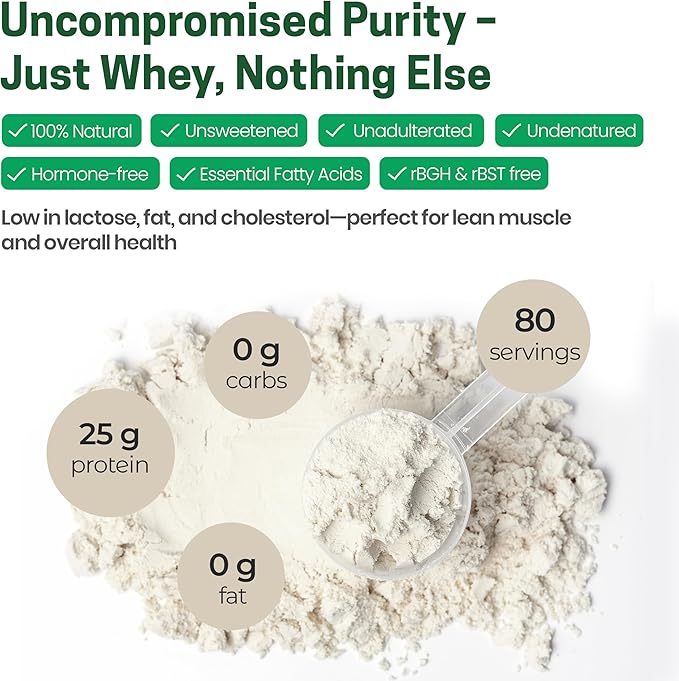 Z Natural Foods Ultra Whey Protein Isolate Powder - Pure, Unflavored, Unsweetened Whey Protein