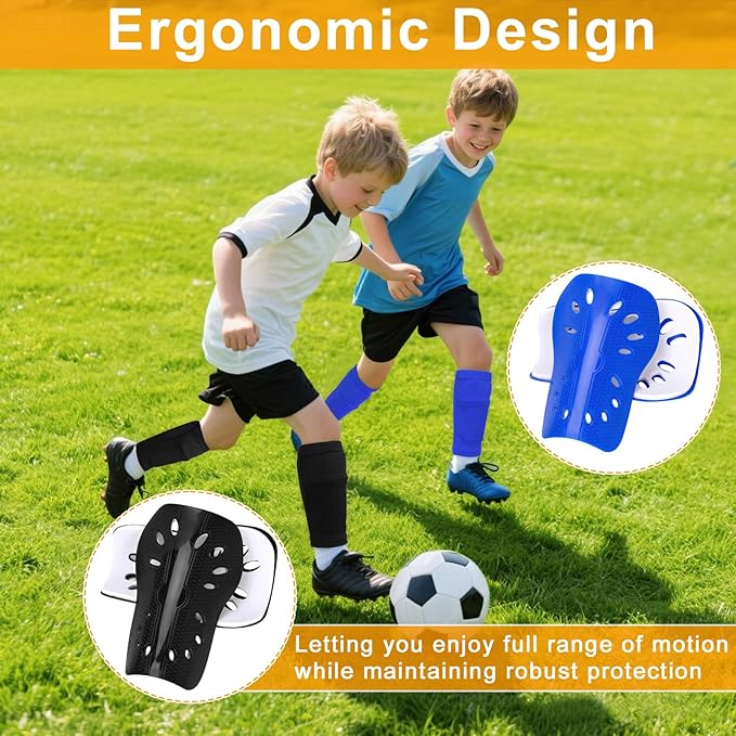2 Pairs Shin Guards Soccer for Kids,Shin Pads Extra Lightweight Breathable Slide in Shin Guard for