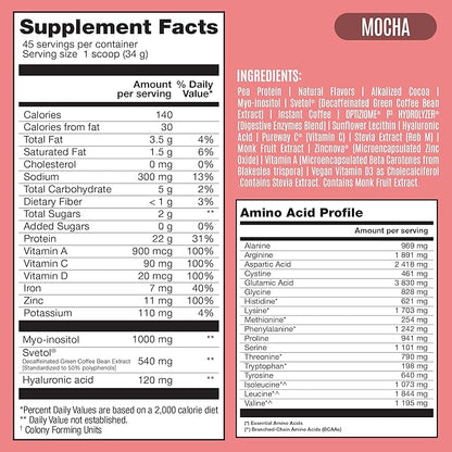 Fitmingo Vegan Protein Powder with Inositol, Collagen Boosters, Hyaluronic Acid and Vitamins | Low
