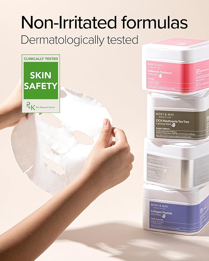 Mary&May Hyaluronic Panthenol Hydra Mask - Daily Pull Out Sheet Mask for Intense Moisturizing and