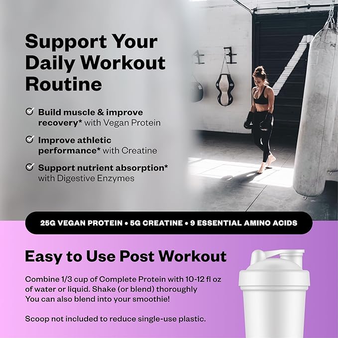 RNWY 25g Acai Protein + 5g Creatine Powder, Vegan Plant-Based Protein with Digestive Enzymes to