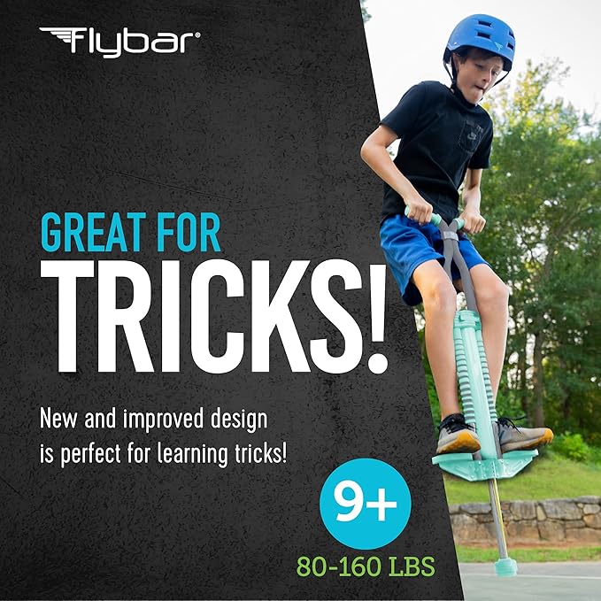 Flybar Master Pogo Stick for Kids Ages 9+, 80–160 lbs – Easy Grip Handles – Active Exercise Toy for