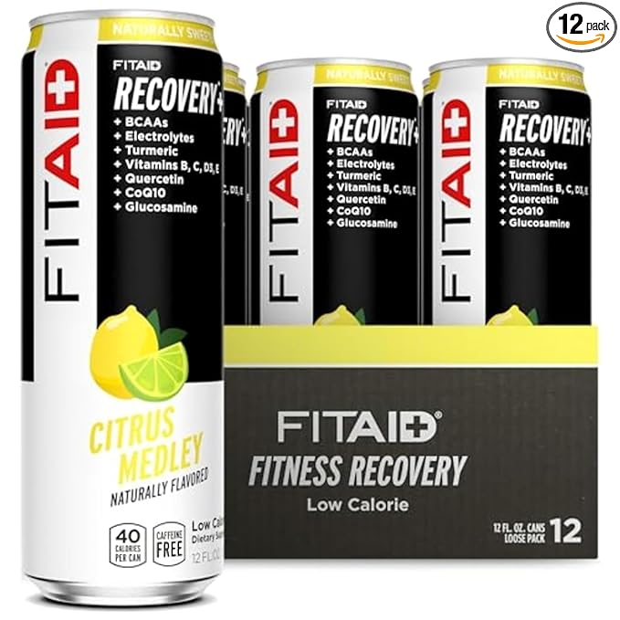 FITAID Recovery Blend, BCAAs, Vitamin B6, B12, Glucosamine, Electrolytes, 100% Clean, Paleo