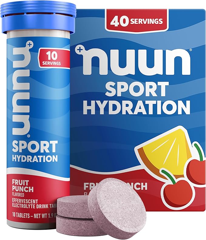 Nuun Sport Electrolyte Tablets with Magnesium, Calcium, Potassium, Chloride & Sodium, Gluten Free &