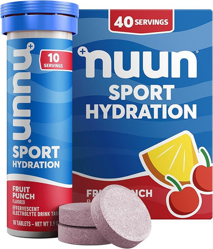 Nuun Sport Electrolyte Tablets with Magnesium, Calcium, Potassium, Chloride & Sodium, Gluten Free &