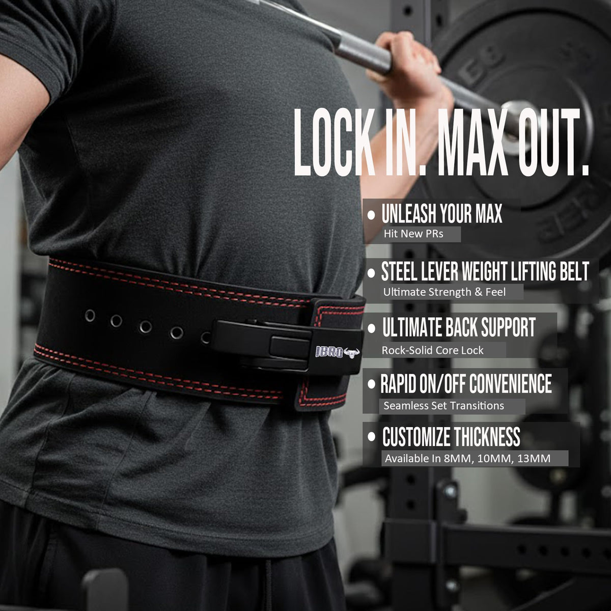 IBRO Powerlifting Lever Gym Belt – Power 10MM Extreme Heavy Duty Genuine Leather Belts - Squats