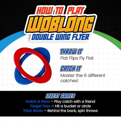 Double Wing Flyer – Aerodynamic Flying Disc for Families & Adults Playing Catch, Sports Toys for
