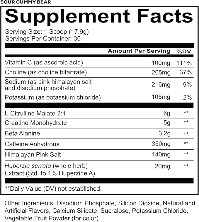 REDCON1 Total War Reloaded Pre Workout, Sour Gummy Bear - Creatine, Beta Alanine + L-Citrulline