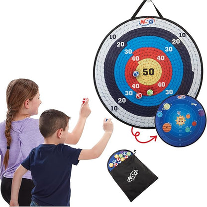 NSG Target Toss Large Dart Board for Kids 30in Giant Kids Dart Board Double Sided Game Set for