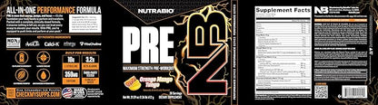 NutraBio Preworkout Powder, Orange Mango| Explosive Energy, Laser Focus, Extreme Pumps| Pre Workout