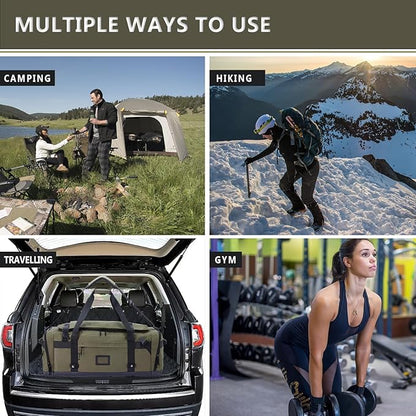 Large Duffle Bag for Travel - Men & Women, Foldable Gym Duffle Backpack, Heavy Duty Tactical