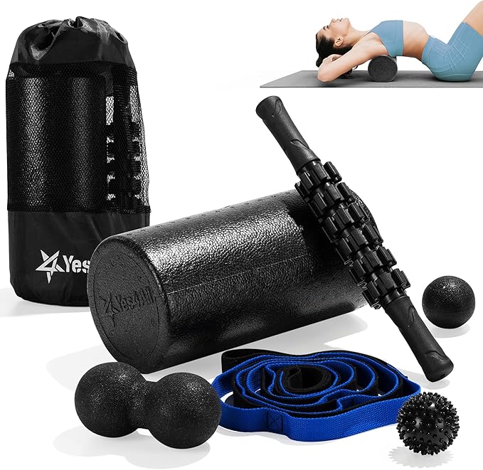 Yes4All High-Density EPP Round Back Roller Foam, Exercise Foam Roller for Yoga, Pilates &
