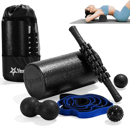Yes4All High-Density EPP Round Back Roller Foam, Exercise Foam Roller for Yoga, Pilates &