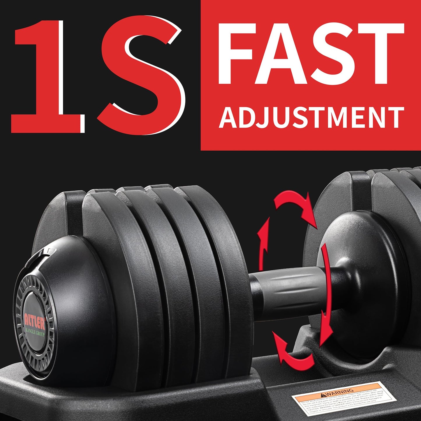 ALTLER Adjustable Dumbbell Set, 52LB Pair with Tray for Workout Strength Training Fitness