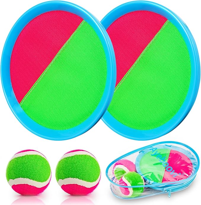 Ayeboovi Toss and Catch Paddle Ball Game Outdoor Beach Pool Sand Toys Outside Lawn Yard Games for 3