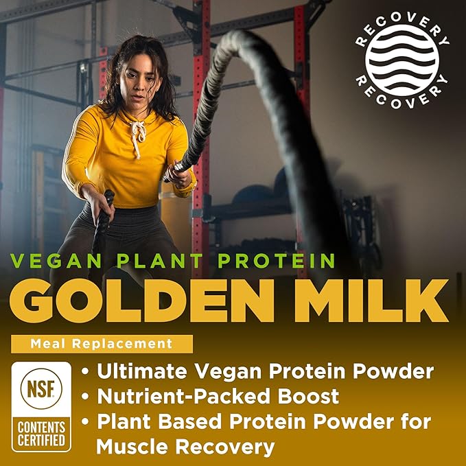 Gnarly Nutrition Golden Milk Vegan Protein Powder ??Plant-Based Powder for Shakes ??Dairy-Free