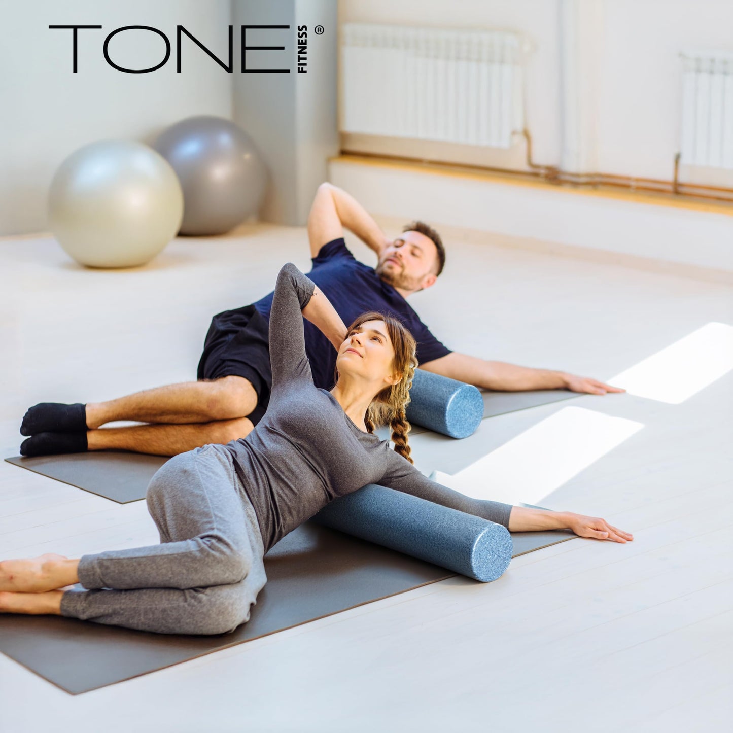 Tone Fitness High Density EPP Foam Exercise Foam Roller for Yoga, Pilates, Stretching, Massage, and