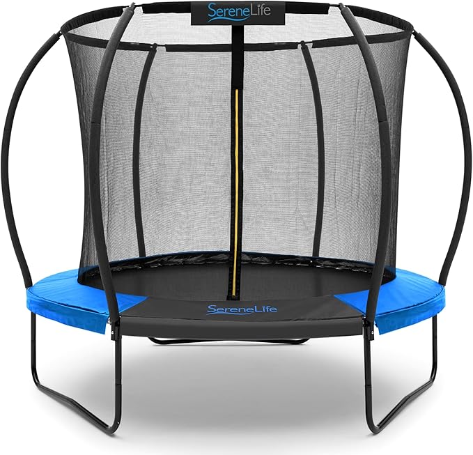 SereneLife 8FT 10FT 12FT 14FT Outdoor Trampoline for Kids and Adults – ASTM Certified Heavy-Duty