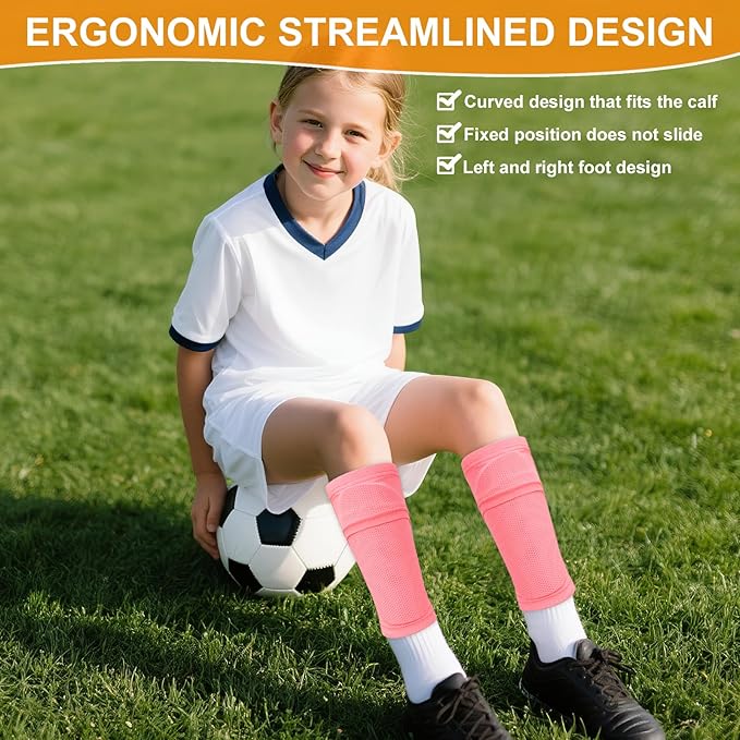 Shin Guards Soccer Kids 2025 Version High-Density Foam Soccer Shin Guard with Sleeves Shin