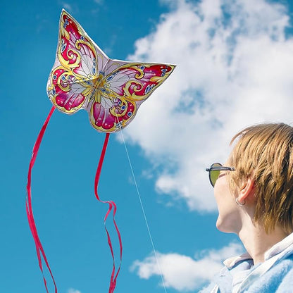 Xida Butterfly Kite for Kids & Adults, Easy to Fly, Ages 4-8, Large Kite with 300ft Handle, Perfect