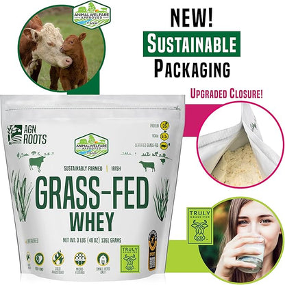 Grass Fed Whey Protein Powder Isolate - Unflavored - Unsweetened - Certified Entire Life On Pasture