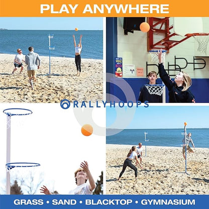 7 FT - World’s First Sports Game to Mash Volleyball & Basketball - Setup in Seconds - Quick & Easy