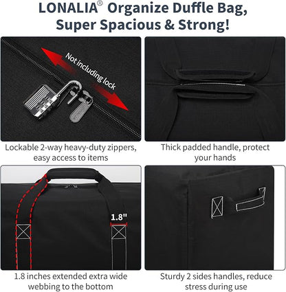 42 Inch Large Duffle Bag for Travel - 116L Extra Large Heavy Duty Duffel Bag with 2 Sides Handles