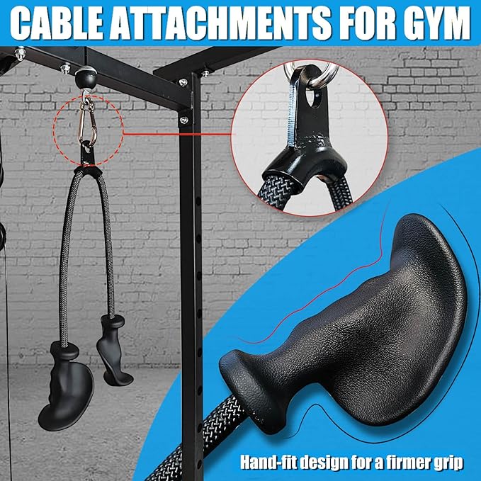 Ergonomic Tricep Rope Pulldown Attachments, Upgraded 27 32 40 & 47 Inch Extra Long Triceps Rope
