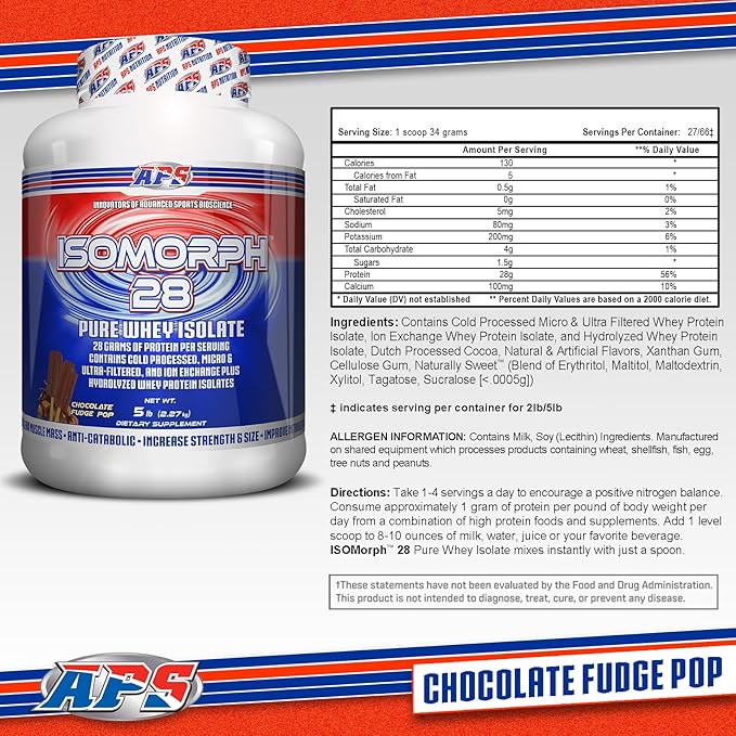 APS Nutrition Isomorph 28 Protein Powder | Pure Whey Isolate | Cold Pressed, Ultra- Filtered, & Ion