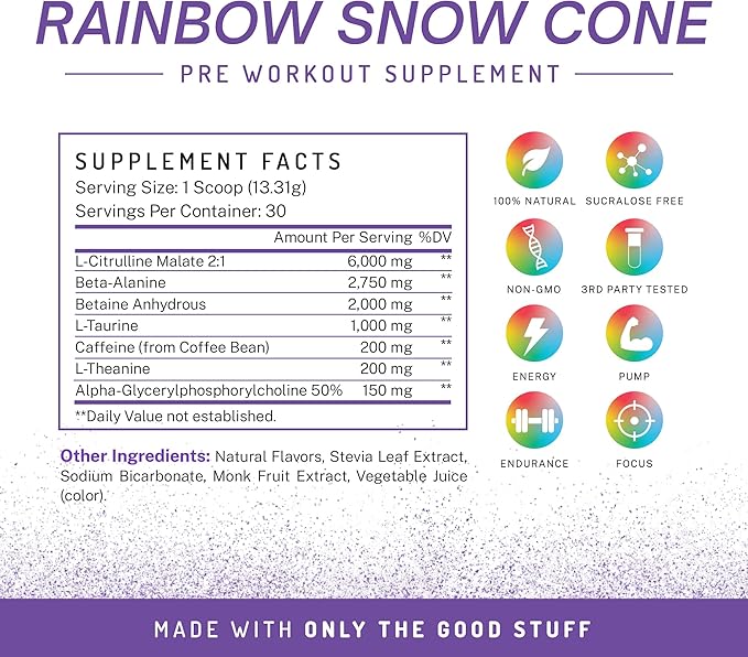 PWDRS Pre-Workout Powder, All Natural Pre Workout for Energy, Pump, Endurance & Strength, with