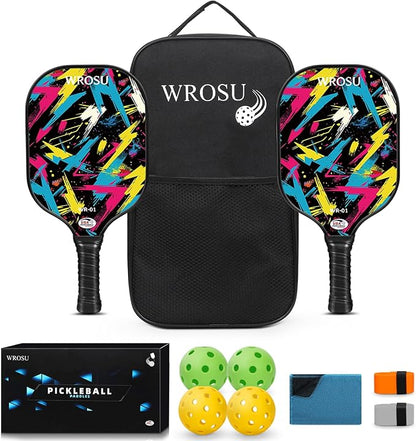 Carbon Fiber Pickleball Paddles Set of 4 or 2 Rackets,USAPA Approved Carbon Fiber Surface Pickle