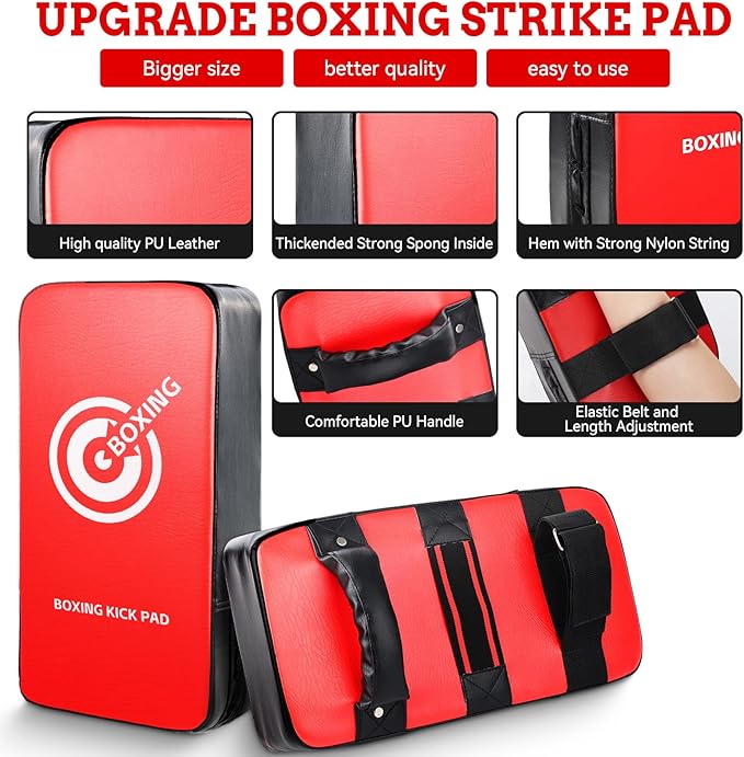 Punching Mitts Kick Pack Set, Boxing Pads Curved Focus Punching Mitts Kickboxing Striking Target